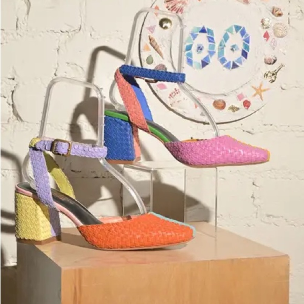 Charlotte Stone Multicolor Block Heel Sandals